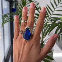 Cargar imagen en el visor de la galería, Anillo Labradorita - tamaño regulable - Plata925
