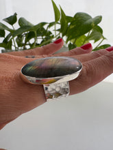 Cargar imagen en el visor de la galería, Anillo Labradorita Multifuego - tamaño regulable - Plata925