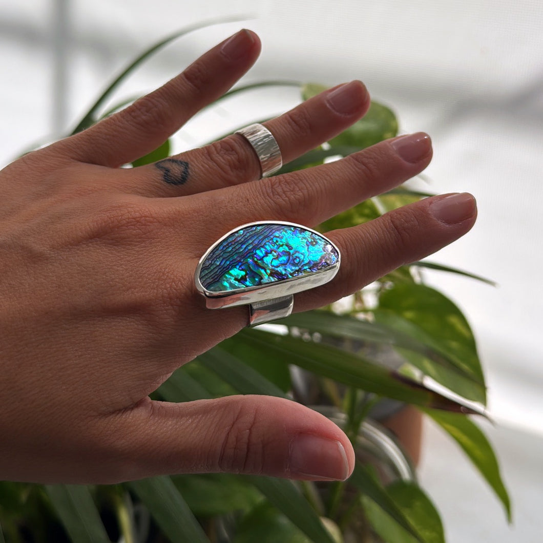 Anillo Abalón V - tamaño regulable - Plata925