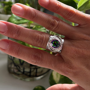 Anillo ojo Portal Sagrado Manifiesto - tamaño regulable - Plata925
