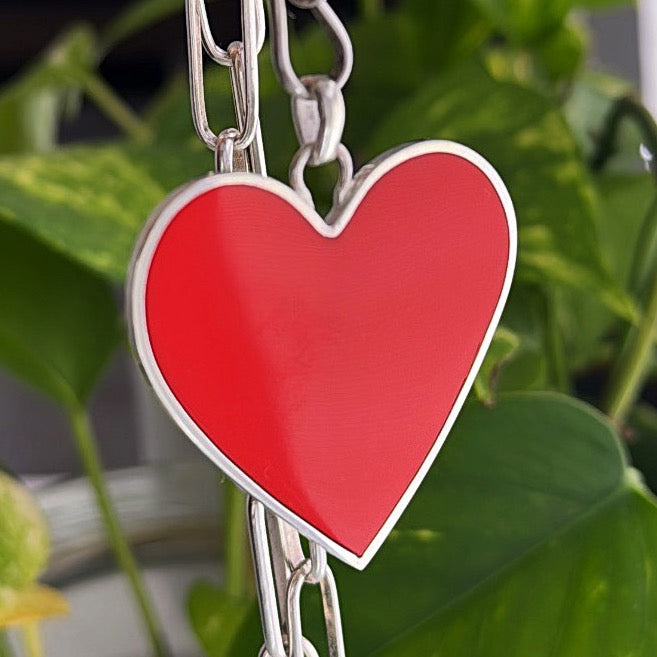 Dije Corazón Premium Rojo - 4,5 cm - Plata925