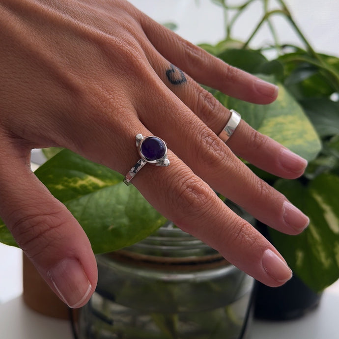Anillo Amatista - tamaño regulable - Plata925