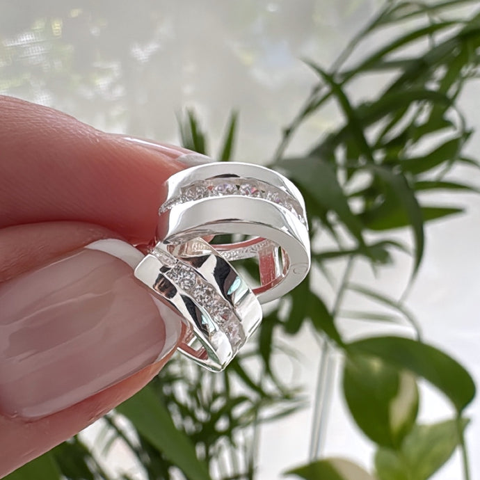 Aros brillitos 12 mm - Plata925