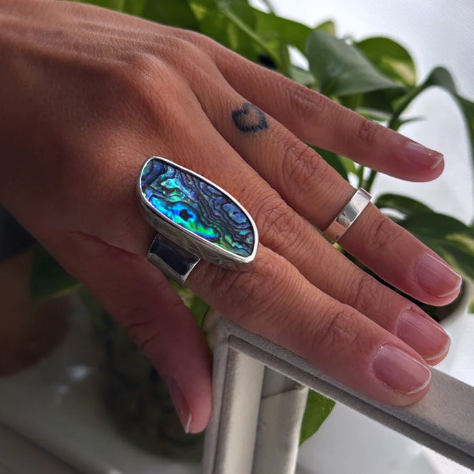 Anillo Abalón - tamaño regulable - Plata925