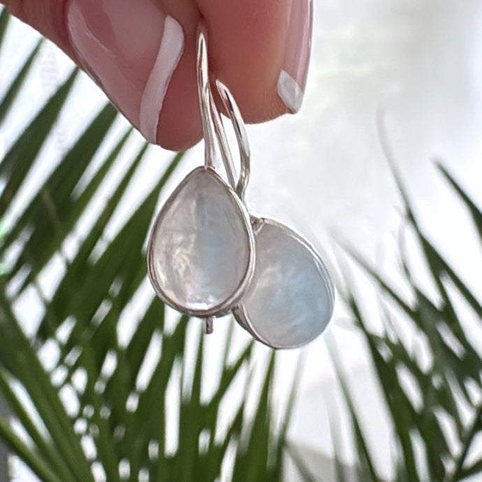 Caravanas Piedra Luna - Plata925