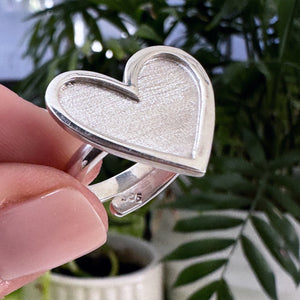Anillo Corazón Lucero - tamaño regulable - Plata925