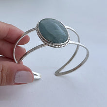 Cargar imagen en el visor de la galería, Brazalete Ónix Cielo - tamaño regulable - Plata925
