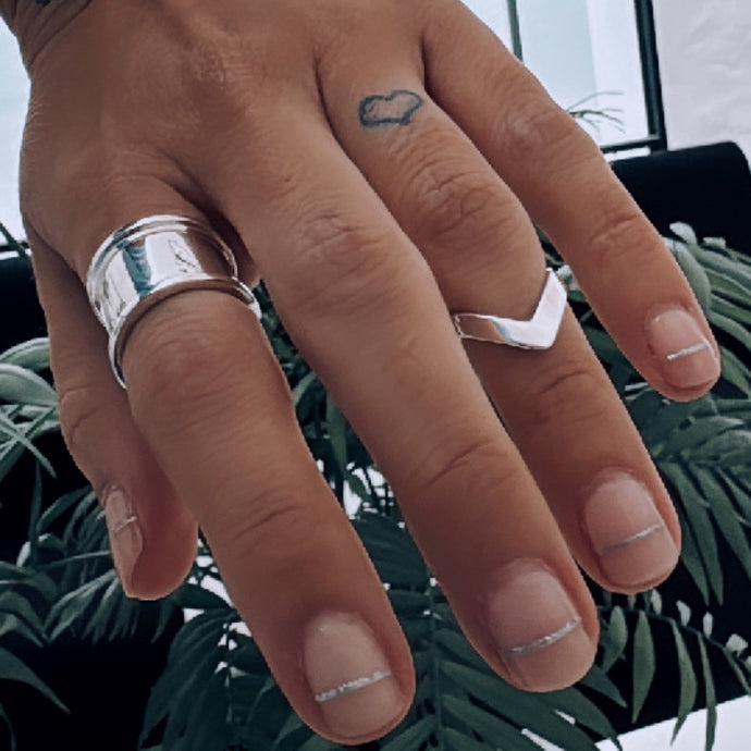 Anillo Midi V - tamaño regulable- Plata925