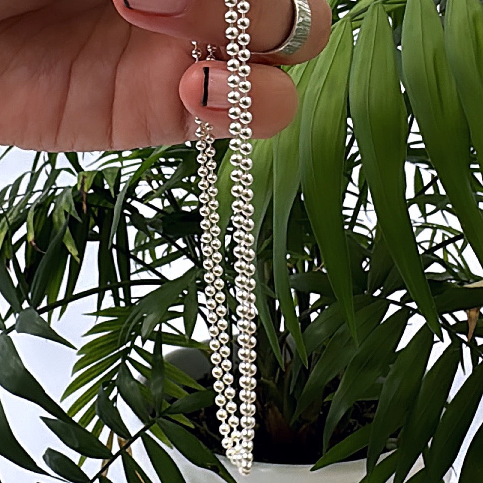 Cadena de bolitas - 40 cm Plata925