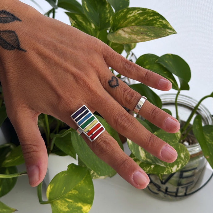 Anillo 7 Chakras - tamaño regulable - Plata925