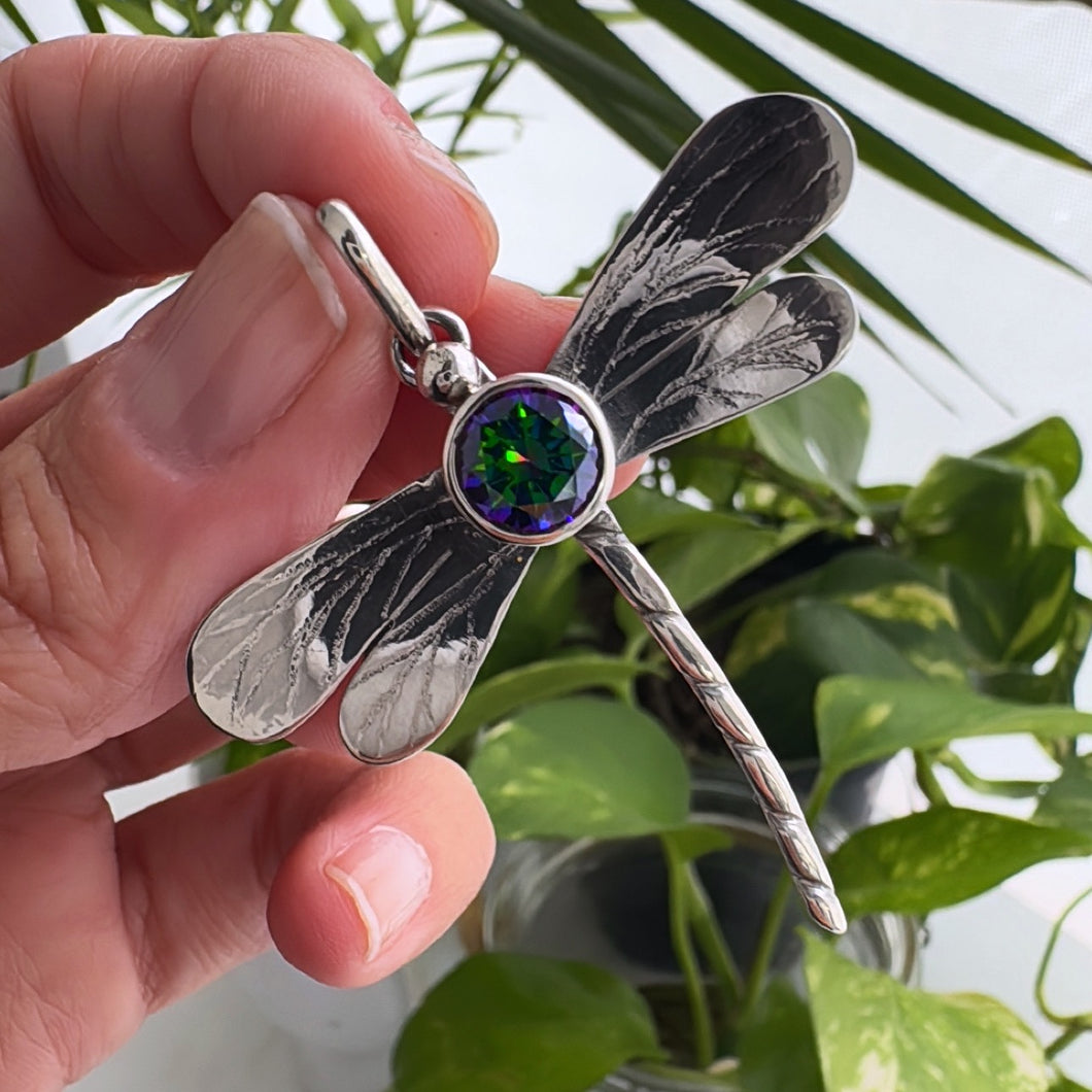 Colgante Libélula Manifiesto - 4,5 cm - Plata925