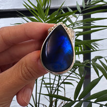 Cargar imagen en el visor de la galería, Anillo Labradorita - tamaño regulable - Plata925
