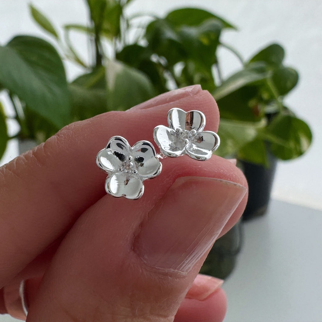 Caravanas Flor - 8 mm - Plata925