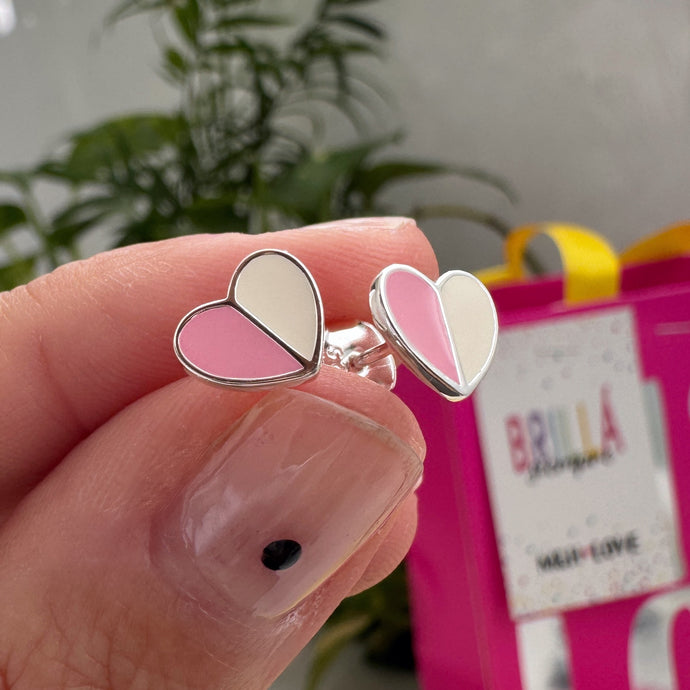 MEGA SALE Caravanas Corazones heladitos - 8 mm - Plata925