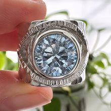 Cargar imagen en el visor de la galería, Anillo Ojo Portal Sagrado Celeste - tamaño regulable - Plata925