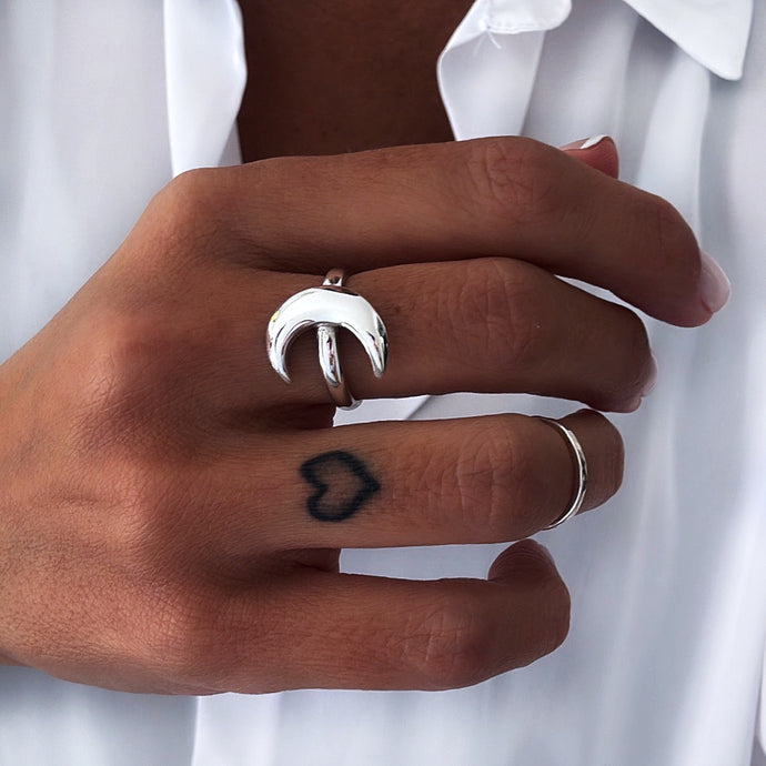Anillo Luna - tamaño regulable - Plata925