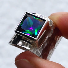 Cargar imagen en el visor de la galería, Anillo manifiesto cuadrado ancho - tamaño regulable- Plata925