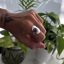Cargar imagen en el visor de la galería, Anillo Luna Amatista - tamaño regulable - Plata925