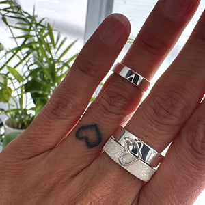 Anillo Alianza Corazón móvil - tamaño regulable - Plata925