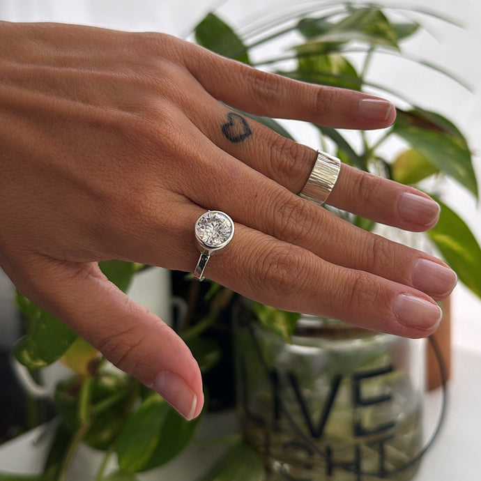 Anillo Cristal - tamaño regulable- Plata925