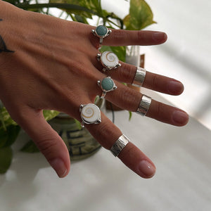 Anillo Midi Rayado - tanaño regulable - Plata925