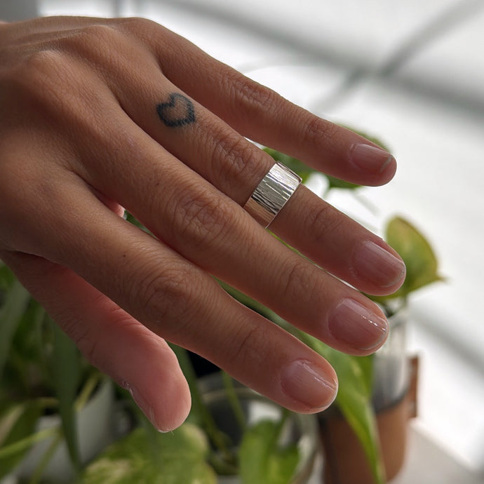 Anillo Midi Rayado - tanaño regulable - Plata925