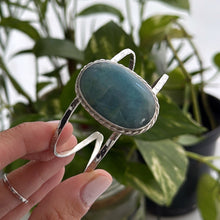 Cargar imagen en el visor de la galería, Brazalete Ónix Cielo - tamaño regulable - Plata925