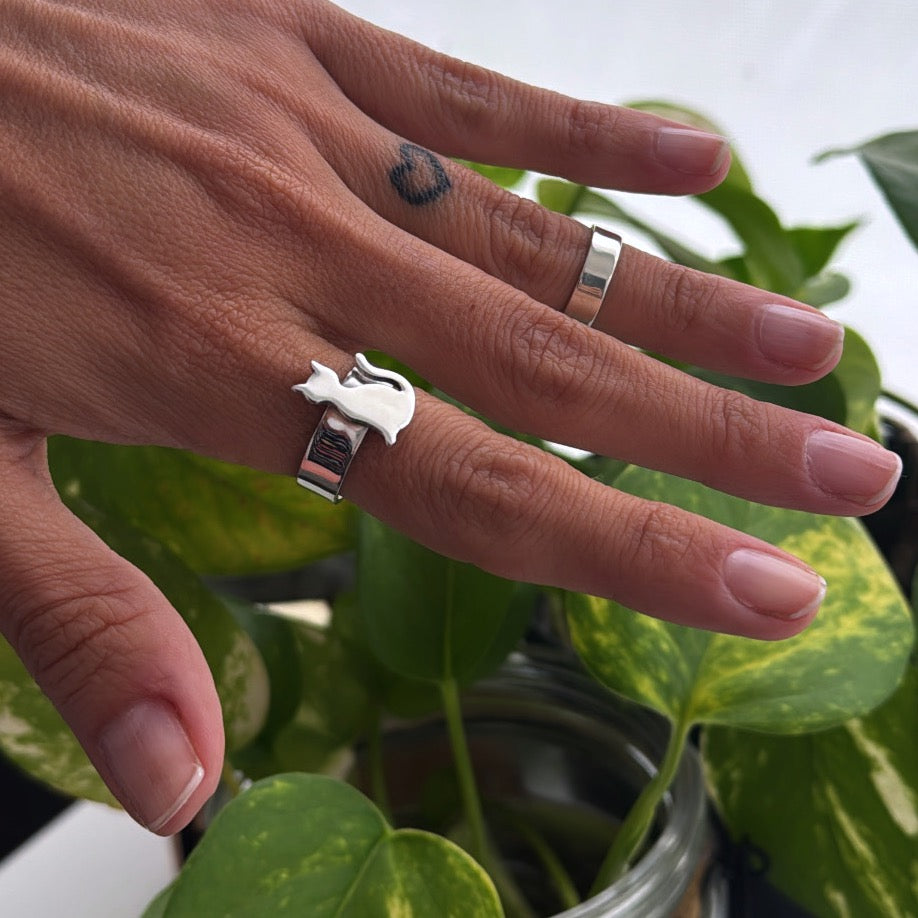 Anillo Gatito - tamaño regulable - Plata925