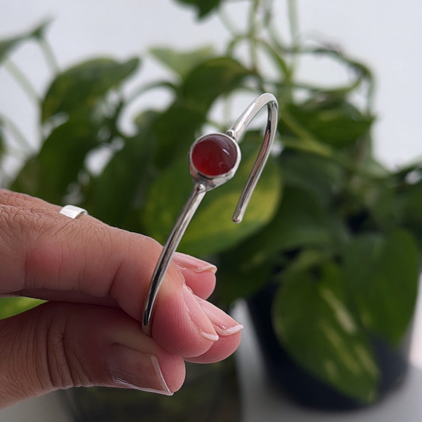 Pulsera Cornalina - tamaño regulable- Plata925