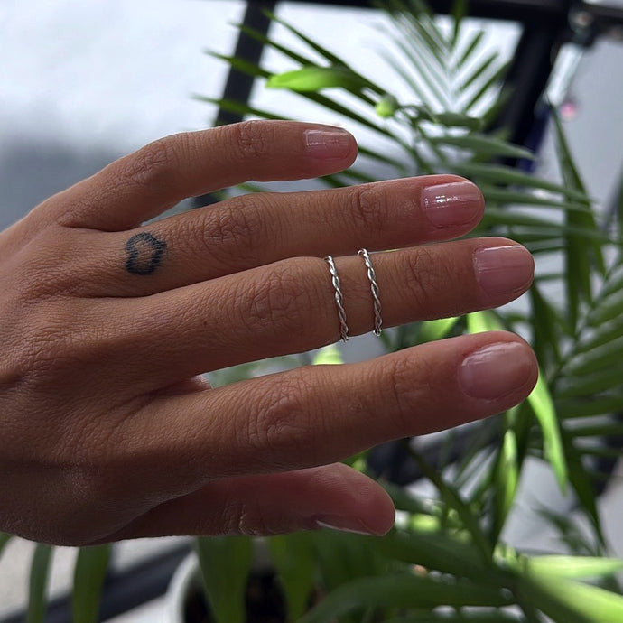 Anillo Midi doble torneado - tamaño regulable - Plata925