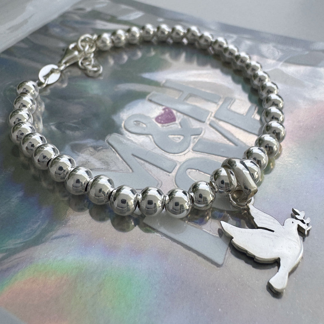 Pulsera Bolitas 5 mm - tamaño regulable - Plata925