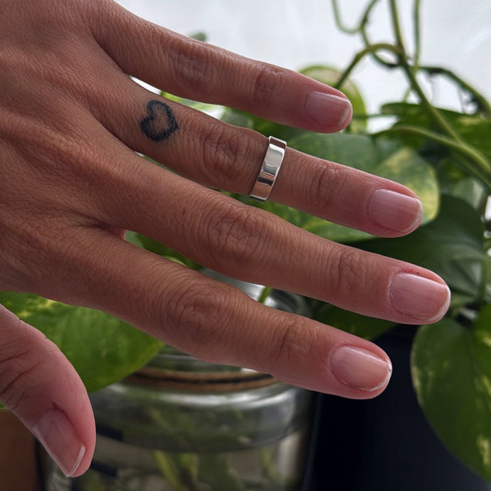 Anillo Midi liso - tamaño regulable - Plata925