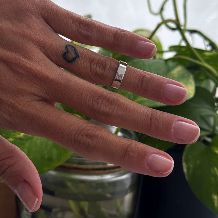 Anillo Midi liso - tamaño regulable - Plata925