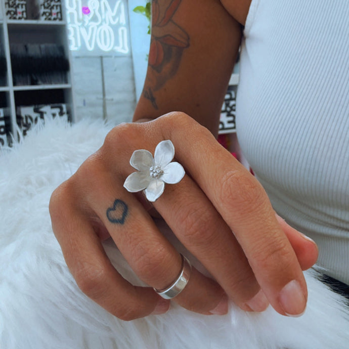 Anillo Jazmín - tamaño regulable - Plata925