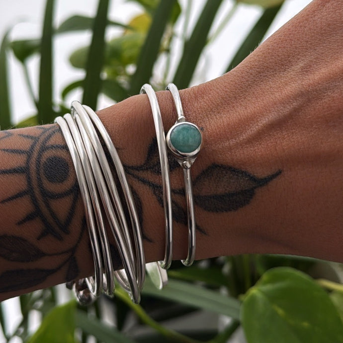 Pulsera Amazonita - tamaño regulable - Plata925
