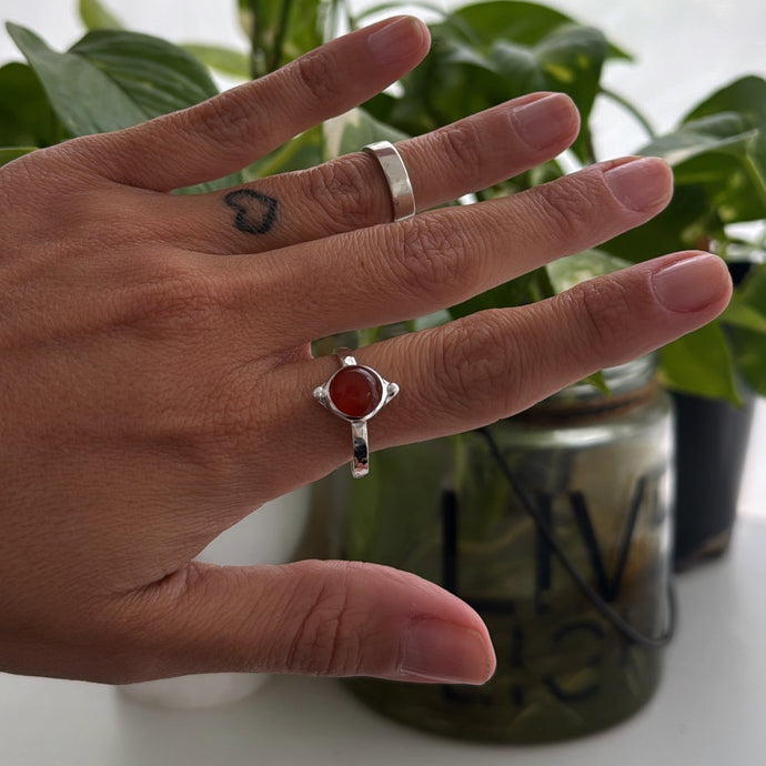 Anillo Cornalina - tamaño regulable - Plata925