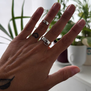 Anillo Alianza Corazón móvil - tamaño regulable - Plata925