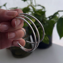 Cargar imagen en el visor de la galería, Pulsera esclava lisa - tamaño regulable - Plata925