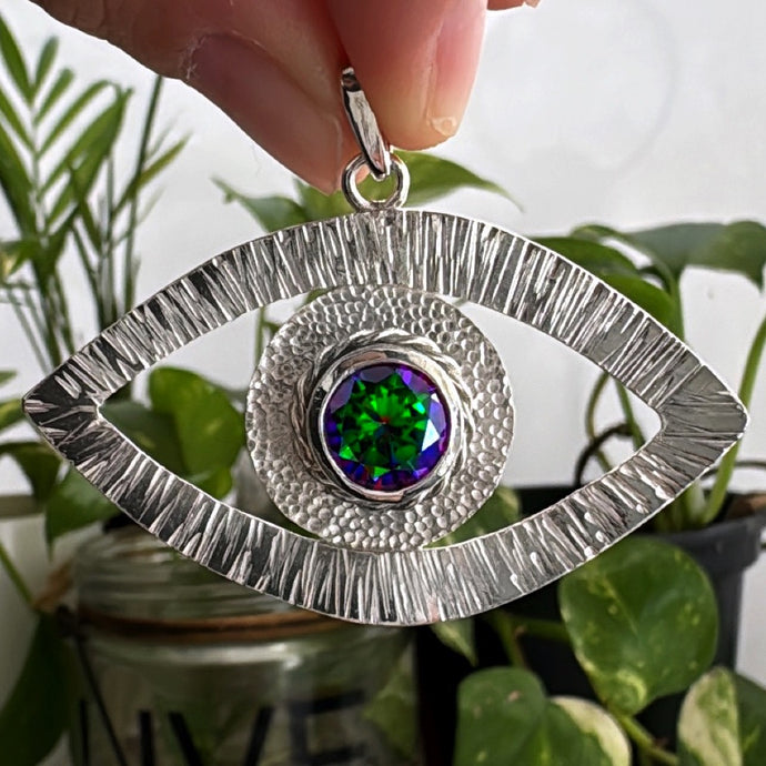 Dije Ojo Portal Sagrado Manifiesto - 5 cm - Plata925