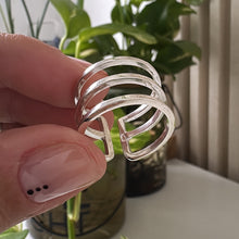Cargar imagen en el visor de la galería, Anillo Triple - tamaño regulable - Plata925