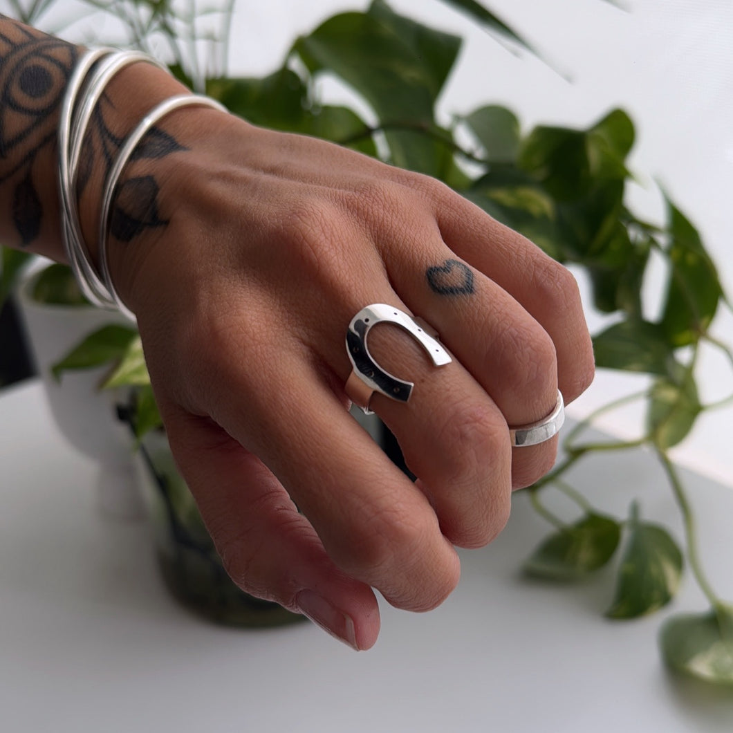 Anillo Herradura de la Suerte - tamaño regulable - Plata925