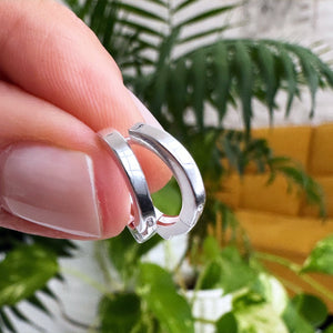 Caravanas doble lado - 13 mm - Plata925