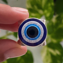 Cargar imagen en el visor de la galería, Anillo ojo 🧿 Círculo Protector - Plata925 - tamaño regulable