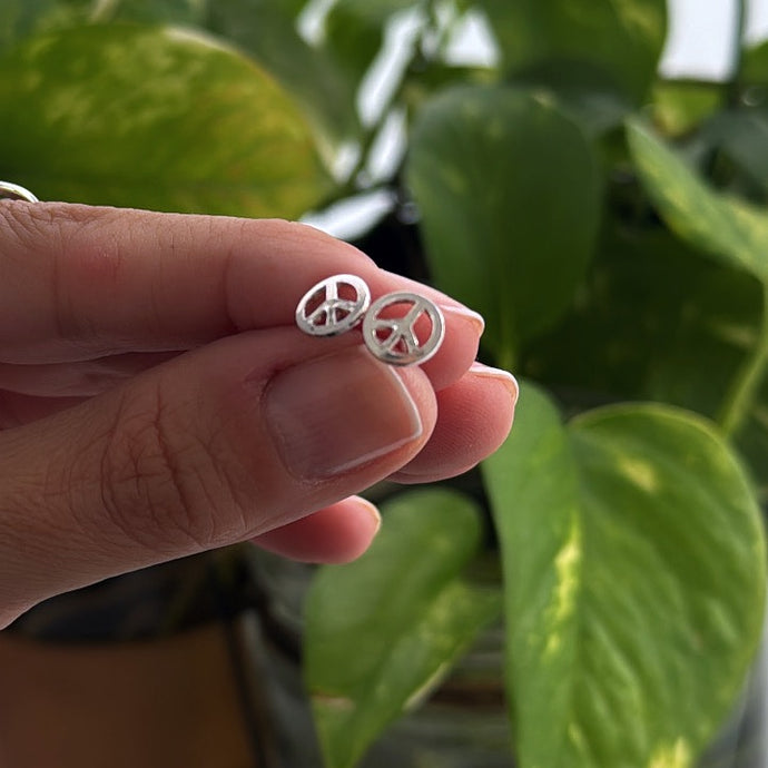 Caravanas Amor y Paz - 8 mm - Plata925