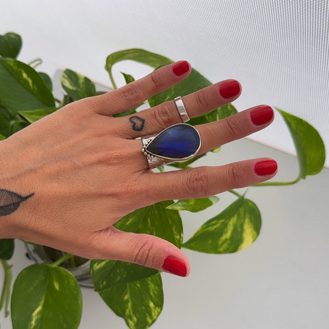 Anillo Labradorita - tamaño regulable - Plata925