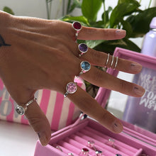 Cargar imagen en el visor de la galería, Anillo Intenciones 10 mm - Cristal - Pureza y nuevos comienzos - tamaño regulable- Plata925