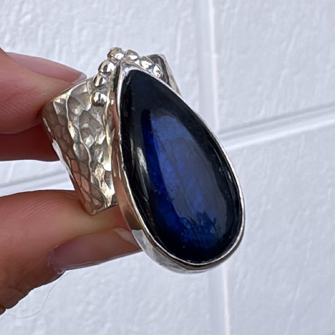 Anillo Labradorita II - tamaño regulable - Plata925