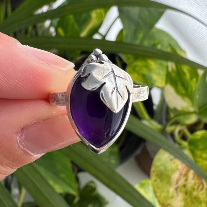 Anillo Uvita Amatista - tamaño regulable - Plata925