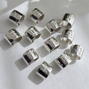 Anillo Zodíaco - tamaño regulable - Plata925
