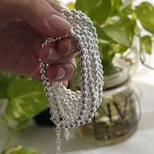 Cargar imagen en el visor de la galería, Pulsera Bolitas 5 mm - tamaño regulable - Plata925